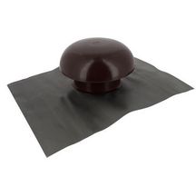 Chapeau de ventilation à collerette d'étanchéité CDT12 - PVC marron - Ø 125 mm - collerette 450x330 mm