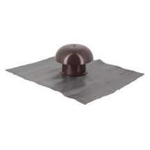 Chapeau de ventilation à collerette d'étanchéité CDT8M - avec moustiquaire - PVC marron - Ø 125 mm - collerette 450x330 mm