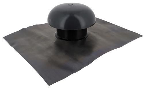 Chapeau de ventilation à collerette d'étanchéité CD10 - PVC gris ardoise - Ø 100 mm - collerette 400x330 mm