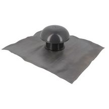 Chapeau de ventilation à collerette d'étanchéité CD8M - avec moustiquaire - PVC gris ardoise - Ø 80 mm - collerette 400x330 mm