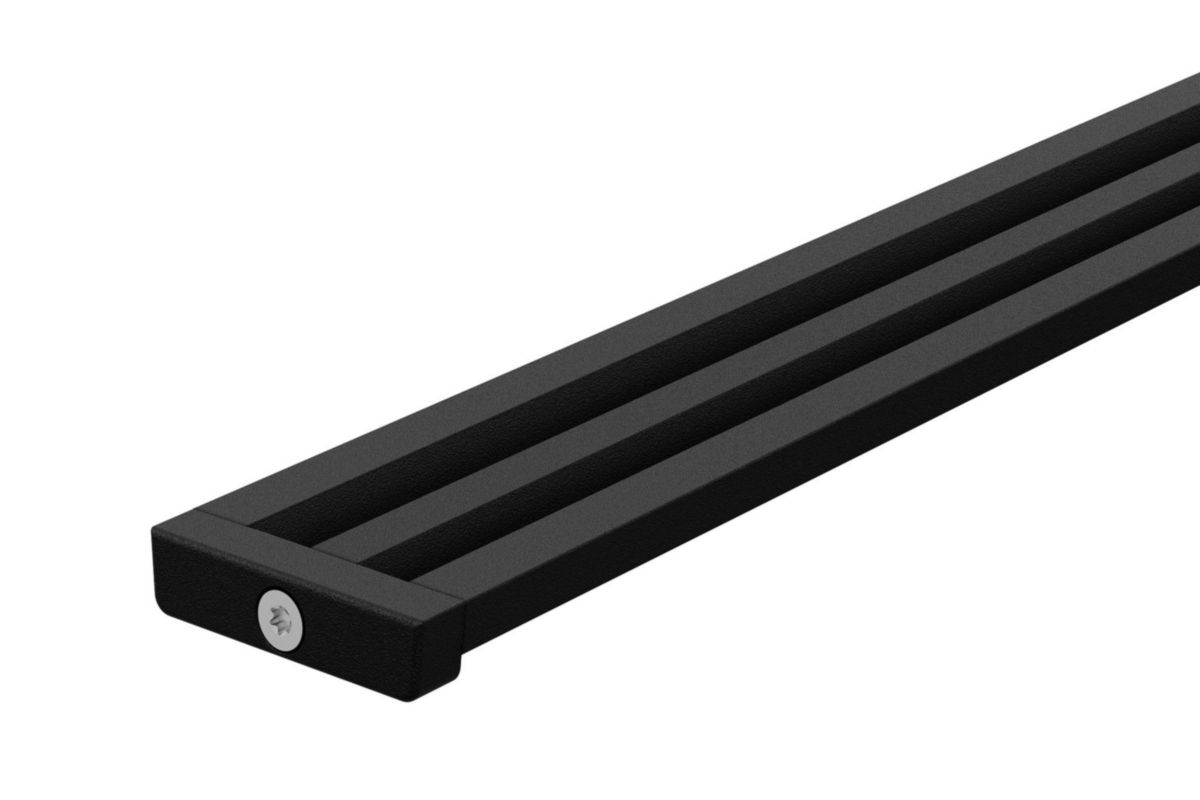 Caniveau filant Kerdi Line Vario WAVE - aluminium finition structurée noir graphite mat - Ø 10 - L. 1,2 m