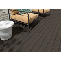 Carrelage sol extérieur Timber Deck - grès cérame émaillé - chocolat antidérapant - 20x120 cm