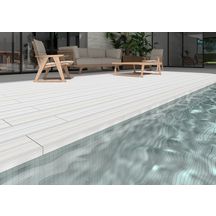 Carrelage sol extérieur Timber Deck - grès cérame émaillé - sel naturel - 20x120 cm