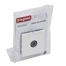 Prise TV simple Mosaic - Blanc - 2 modules. Legrand  Réf 099647