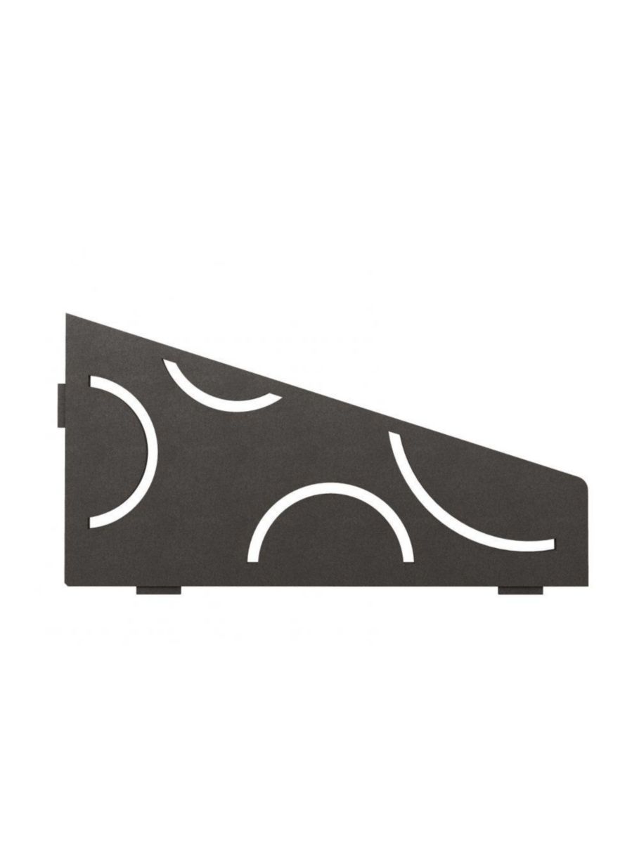 Tablette d'angle Shelf-E-S3 - design Curve - alu finition structurée - gris anthracite - 154x295 mm