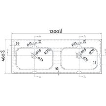 Plan double vasque ALTERNA PLENITUDE en synthèse L120 cm