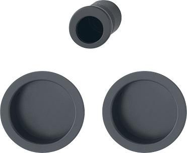 4920 - Set pour porte coulissante Kit5 F9714M noir mat aveugle sans gâche minimum 35 mm Réf.12151774