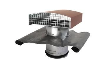 Terminal de ventilation pour toiture tuiles/ardoises Ubiflu 9 - aluminium/plomb - rouge - Ø 160 mm - 500x400 mm