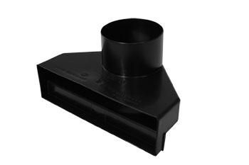 Adaptateur pour terminal de ventilation Vepac 140 - polypropylène noir - Ø 100 mm - 231x165x154 mm