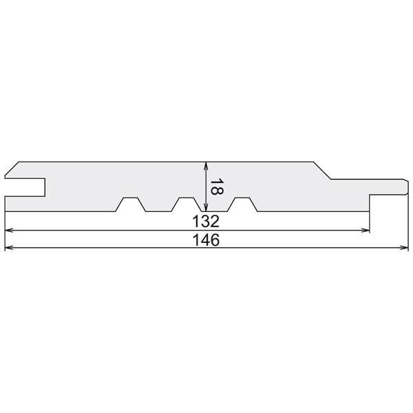 Bardage clin sapin blanc du Nord Preserve - profil St Louis - traité classe 3 vert - L. 4,2 m - 18x132 mm