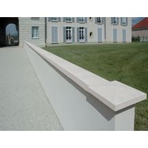 Chaperon de mur Optipose 1 pente - blanc cassé - 49x28x4/6,4 cm