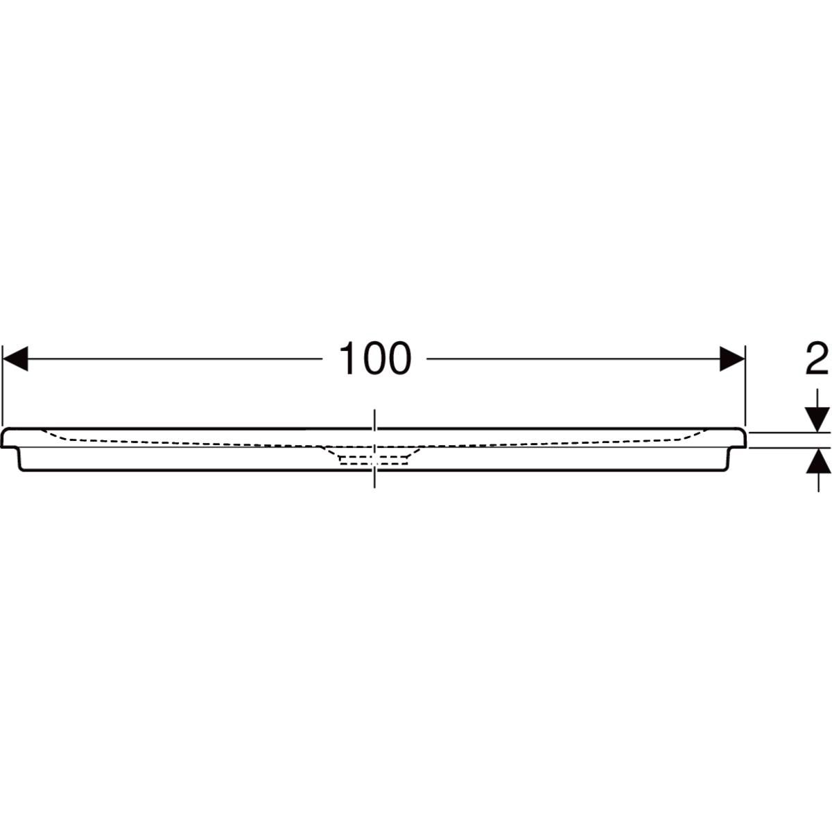 Receveur RENOVA céramique 100 x 100 ultra-plat à encastrer émaillé 4 côtés PN 12 de série pour bonde siphoïde de 90 Réf. 00738800000AG3