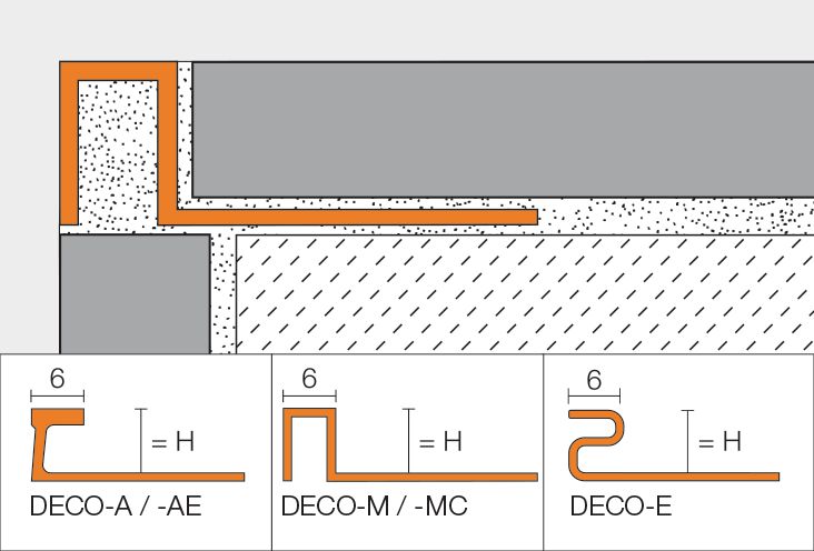 Profilé angle sortant Schlüter Deco MC laiton chromé L. 2,5 m ép. 9 mm