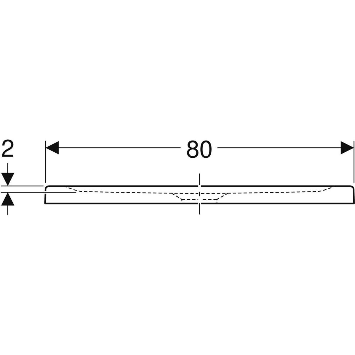 Receveur RENOVA céramique 80 x 80 ultra-plat à poser/à encastrer émaillé 4 côtés PN 18 de série pour bonde siphoïde 90 Réf. 00721800000AG3