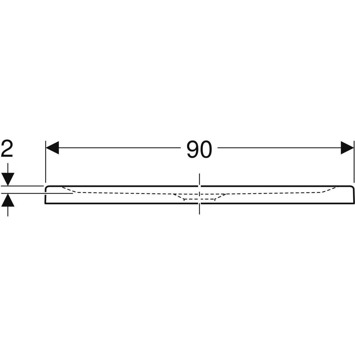 Receveur RENOVA céramique 90 x 90 ultra-plat à poser/à encastrer émaillé 4 côtés PN 18 Réf. 00724800000AG3