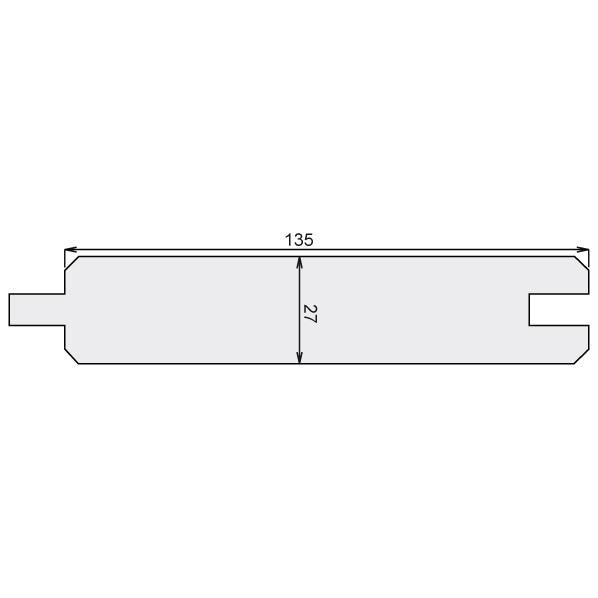 Lame de clôture droite sapin blanc du Nord - traité classe 3 teinté vert - 27x135x1920 mm