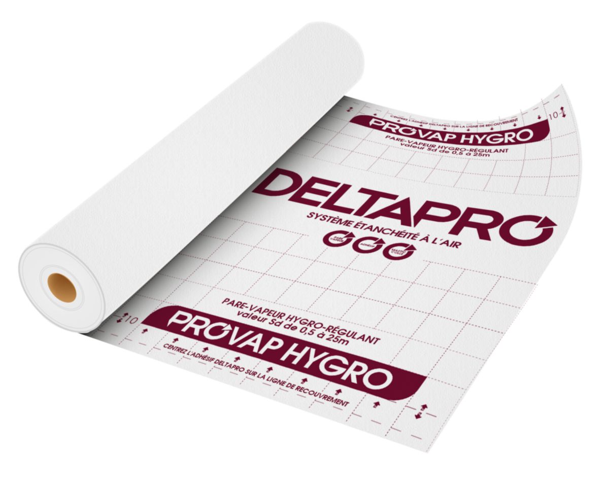 Deltapro - Membrane d'étanchéité à l'air et par-vapeur hygro variable PROVAP HYGRO sd 0,5 à 25m - Rouleau 1,5x50m