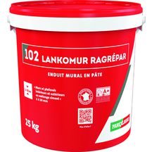 Enduit de ragréage mural 102 Lankomur Ragrepar - ép. 1 à 10 mm - seau de 25 kg