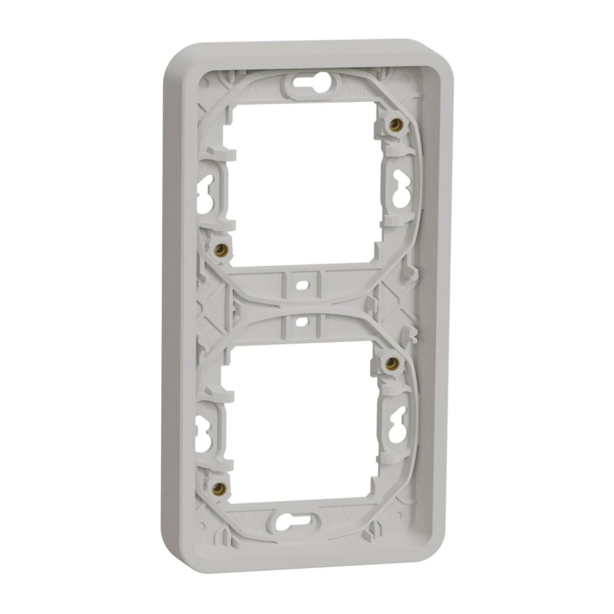 Cadre vertical Mureva Styl - 2 postes - encastré - IP55 - IK08 - blanc