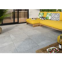 Carrelage sol extérieur grès cérame antidérapant Terrace - gris - rectifié - 59,8x59,8 cm - ép. 20 mm