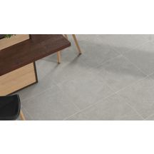 Carrelage effet ciment Concrete - grès cérame rectifié - ton taupe bouchardé - 59,7x59,7 cm - ép. 10,5 mm