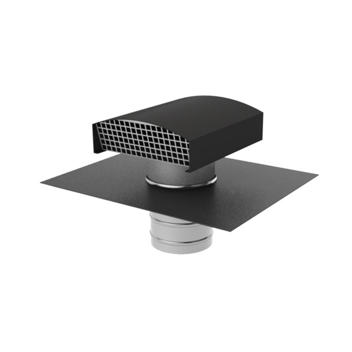 Terminal de ventilation pour toiture tuiles/ardoises Ubiflu 9 - aluminium/plomb - anthracite - Ø 160 mm - 500x400 mm