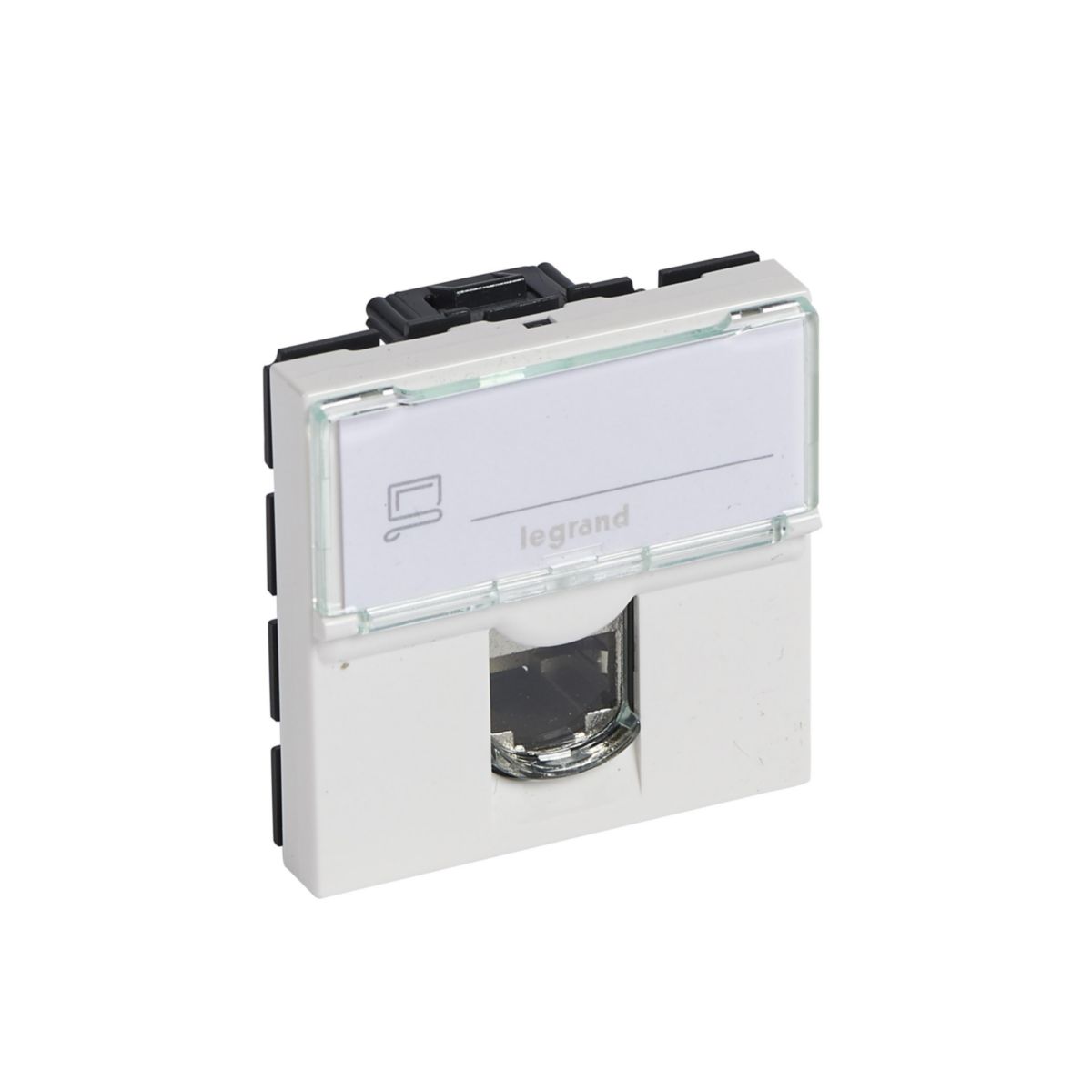 Prise RJ 45 Cat.6A STP - 2 modules - blanc