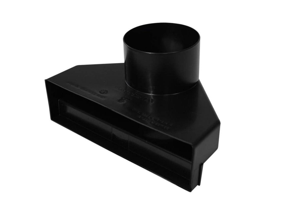 Adaptateur pour terminal de ventilation Vepac 140 - polypropylène noir - Ø 100 mm - 231x165x154 mm