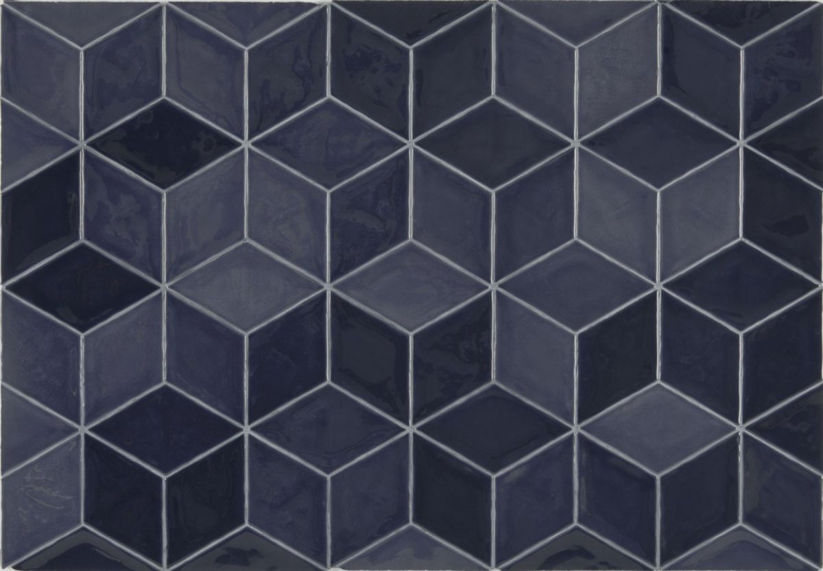 Faïence murale New Zellige - diamond navy brillant - 9x15 cm