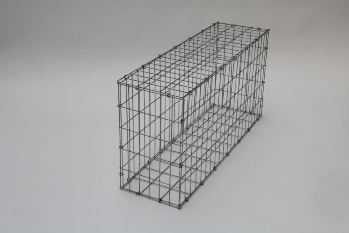 Gabion paysager - non monté, avec tirants - maille 5x10 cm - 100x50x30 cm