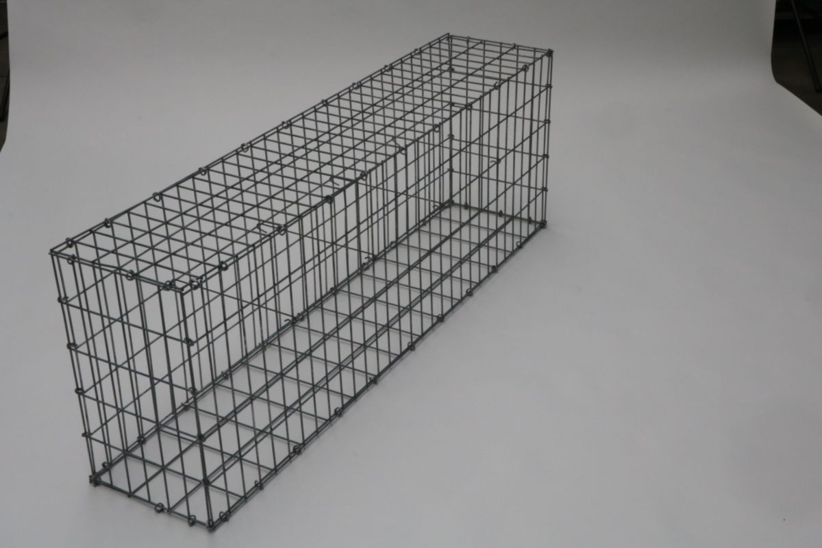 Gabion paysager - non monté, avec tirants - maille 5x10 cm - 150x50x30 cm