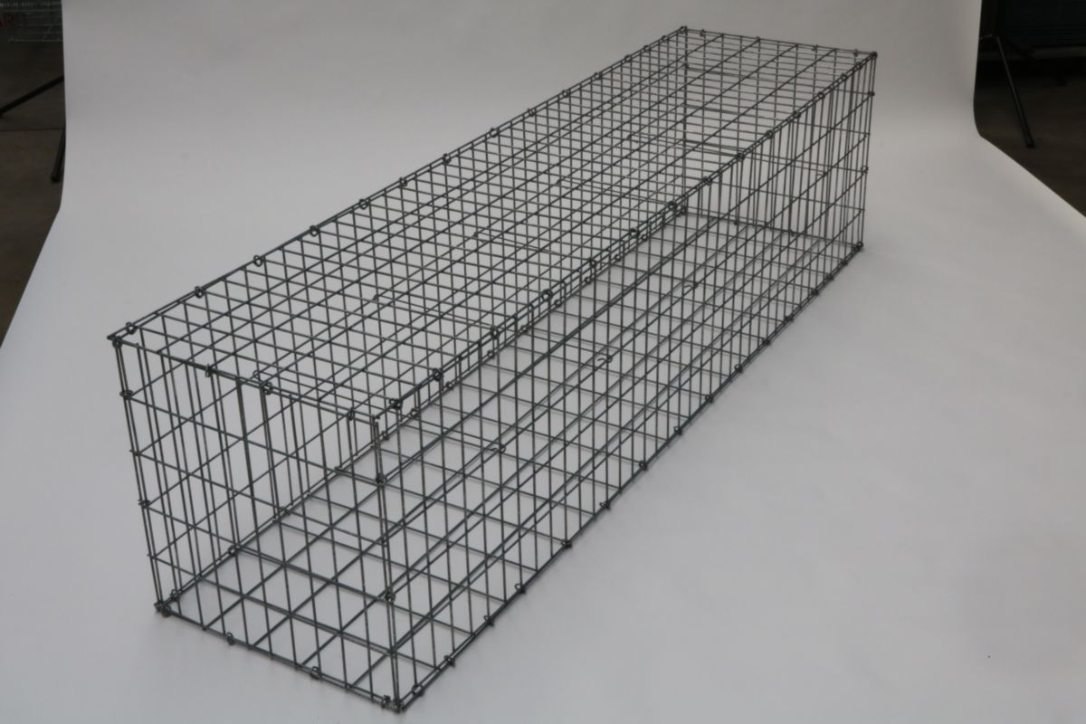 Gabion paysager - non monté, avec tirants - maille 5x10 cm - 200x50x50 cm