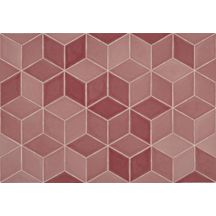 Faïence murale New Zellige - diamond blush brillant - 9x15 cm