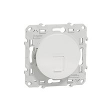 Prise RJ45 UTP grade 1 catégorie 6 Odace - 8 contacts - sans plaque - blanc brillant