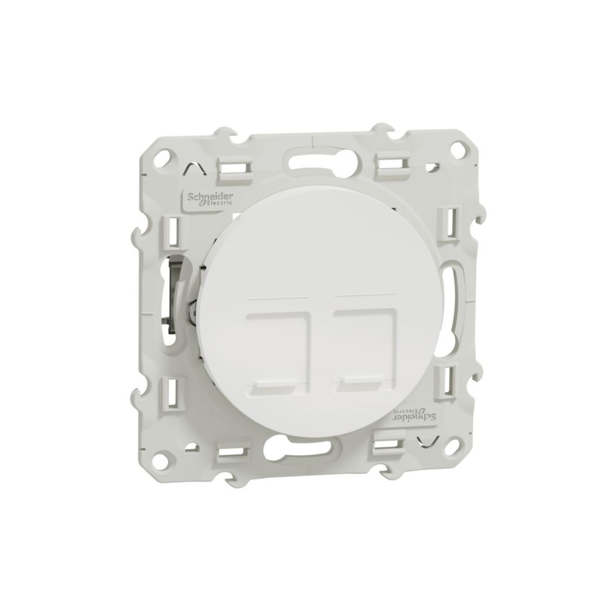 Prise double RJ45 Odace - Grade 3 multimédia - Catégorie 6 STP