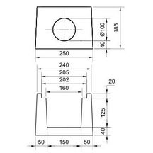 Caniveau de garage sans grille à embout 1,25m