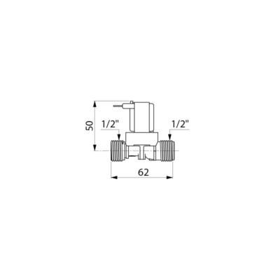 Electrovanne pour minuteur 12V male-male 15 x 21 avec filtre réf. 495626