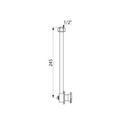 Tubulure d'alimentation femelle 15 x 21 pour urinoirs spéciaux ALLIA Aubagne et SELLES hauteur 245 mm Réf. 751000