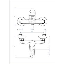 Mamelon double mâle égal - laiton chromé - 12x17 mm - lien 1 pc