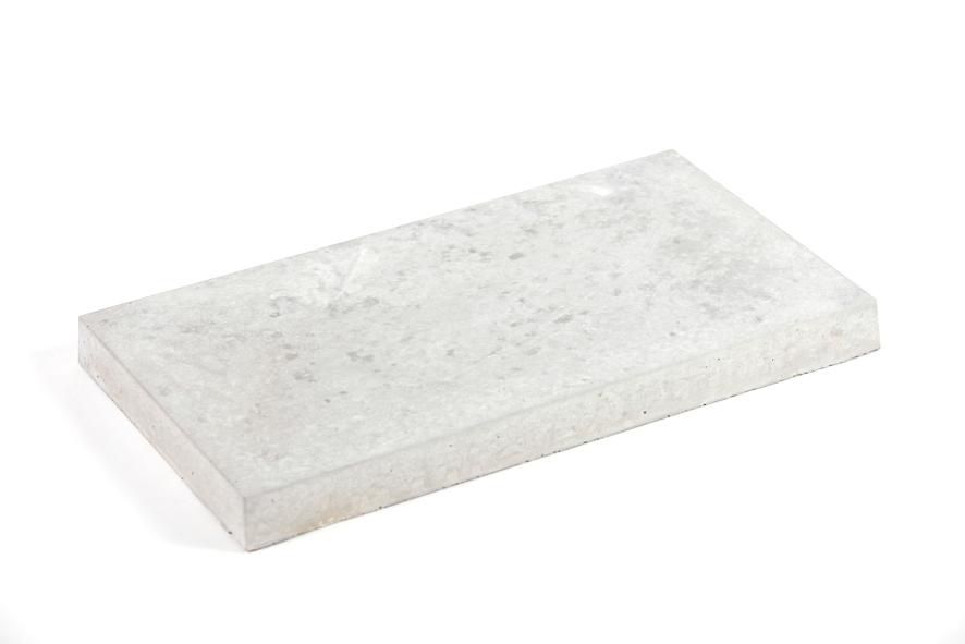 Dessus de mur plat - angle droit - béton blanc - 50x28x4 cm