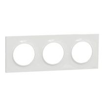 Plaque de finition pour prise murale Odace Styl - 3 postes - blanc brillant - entraxe 71 mm