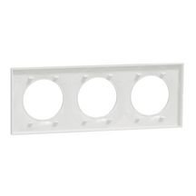 Plaque de finition pour prise murale Odace Styl - 3 postes - blanc brillant - entraxe 71 mm