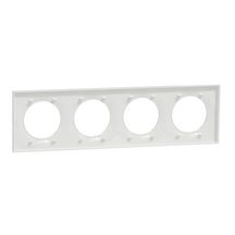 Plaque de finition pour prise murale Odace Styl - 4 postes - blanc brillant - entraxe 71 mm