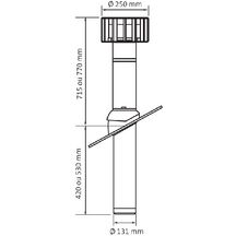 Terminal de ventilation pour fosse septique Multivent - pente 25 à 46° - noir - Ø 131 mm - H. 835 mm