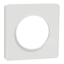 Plaque de finition pour prise murale Odace Touch - 1 poste - blanc brillant