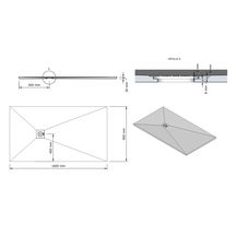 Receveur Alterna Daily'O 160 x 90 cm ardoise blanc