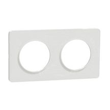 Plaque de finition pour prise murale Odace Touch - 2 postes - blanc brillant - entraxe 71 mm