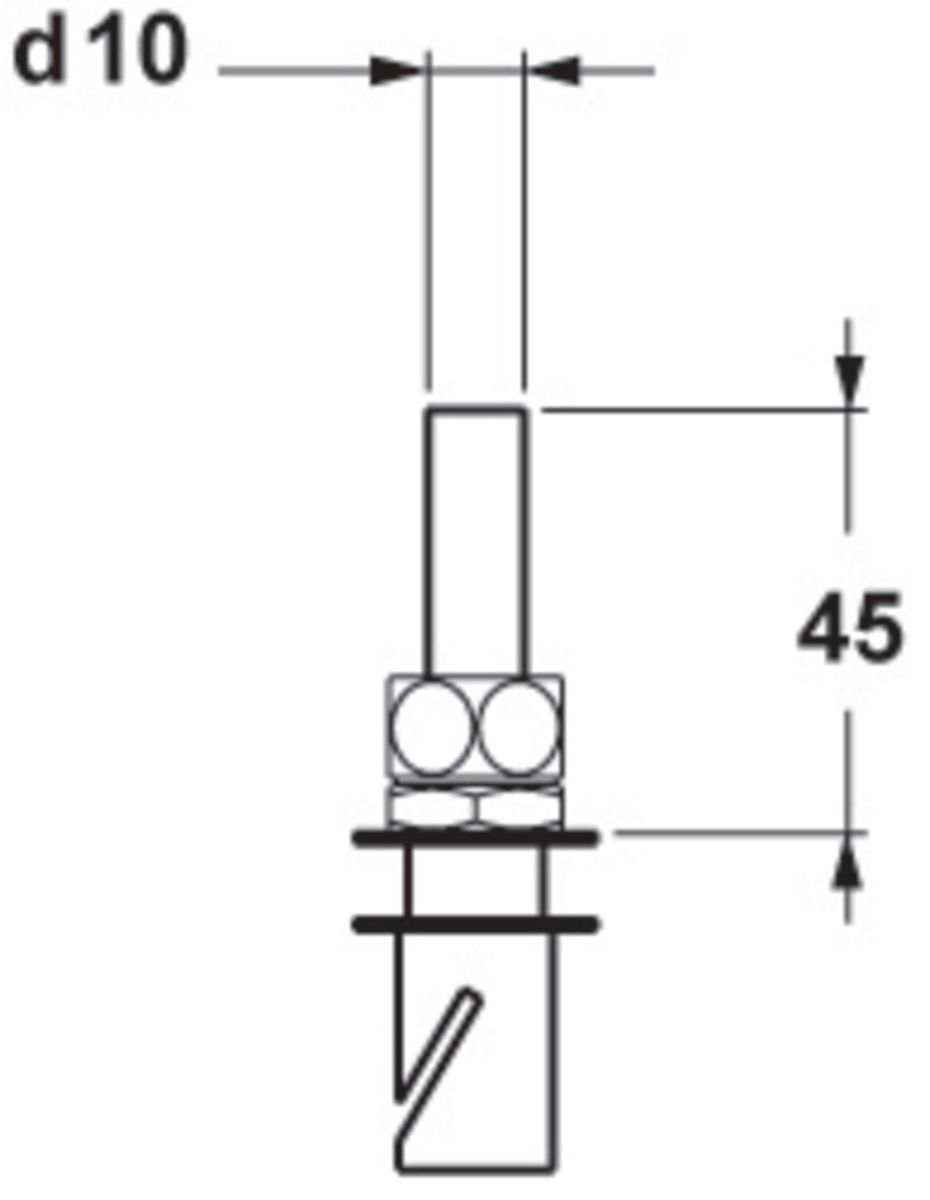 Douille d'alimentation avec raccord 12x17 pour urinoir, chromé réf. D5910AA