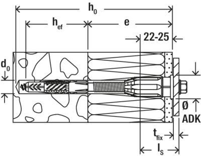 Système pour fixation au travers d'ITE 100/120 Thermax 8/120 M6 - 20/bte 