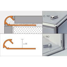 Profilé quart de rond Schlüter-RONDEC-A - aluminium chromé anodisé brillant - H. 10 mm - L. 2,5 m